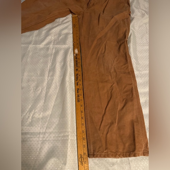 CARHARTT B11 BRN Men's 34x32 Dungaree Fit Canvas Carpenter Brown Pants - Picture 9 of 10